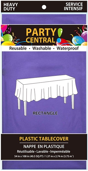 Plastic Rectangular Table Cover, Purple