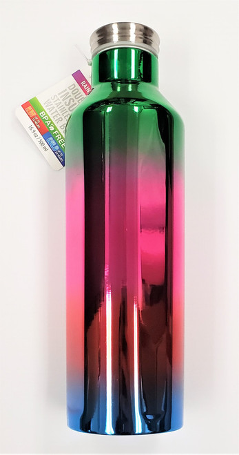 Hex Splash Stainless Steel Bottle, Assorted Rainbow Colors