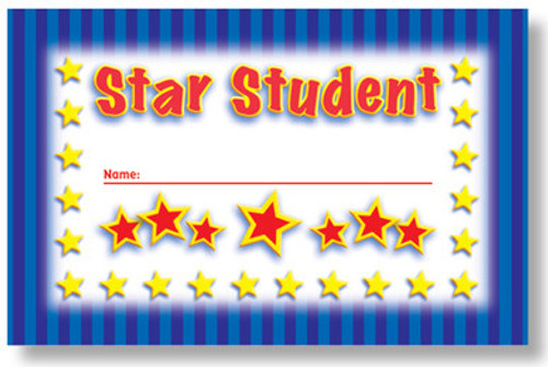 Punch Cards, 4"x2 1/2", 36ct, Star Student