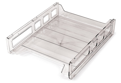 Plastic Front Loading Document Tray, Clear, Letter Size