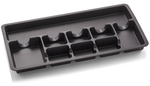 Achieva Recycled Plastic Drawer Organizing Tray, 9 Compartments, Black