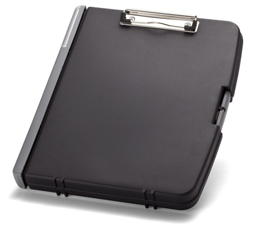 Recycled Triple File Storage Clipboard, Black, Letter Size