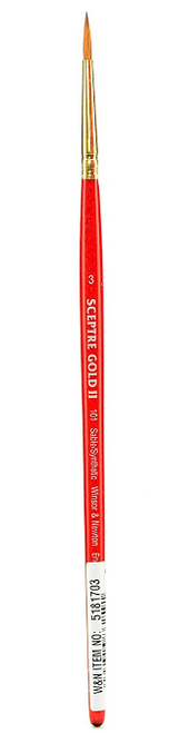 Sceptre Gold II Round Brush, Series 101, Short Handle, #3