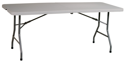 Office Star "WORK SMART" Center Fold Multipurpose Resin Table - Grey