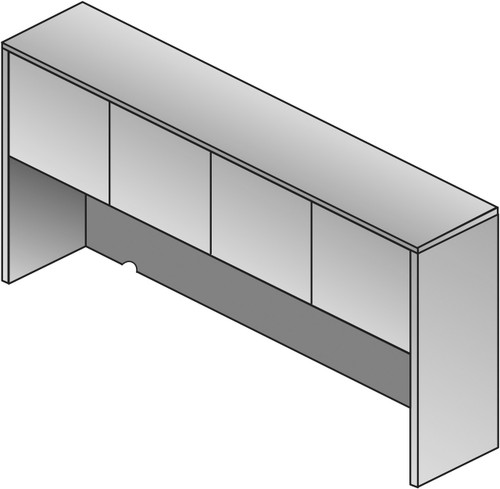 Office Star "NAPA" Overhead Storage Hutch w/Wood Doors 71"W - Cherry