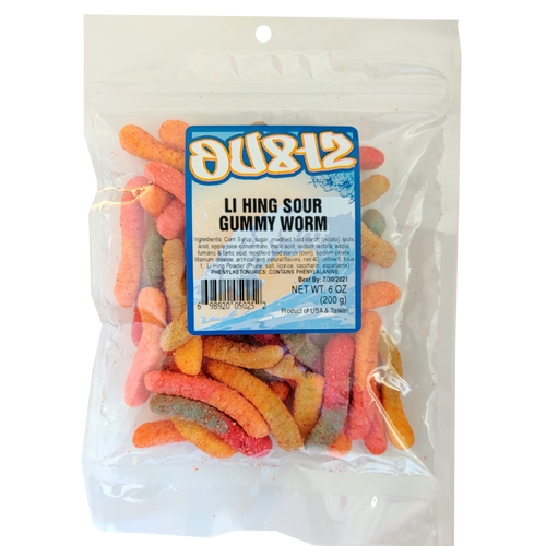 OU812 Li Hing Gummy Worms, 6 oz.