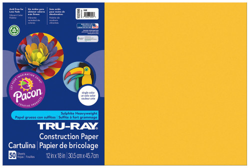 12"x18" Tru-Ray® Sulphite Construction Paper, Gold (50ct.)