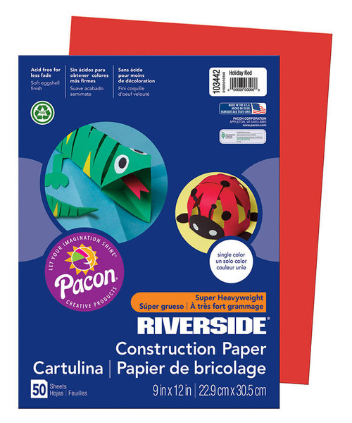 9"x12" Riverside 3D Construction Paper, Holiday Red (50ct.)