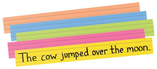 3"x24" Paper Sentence Strips, Assorted Super Bright Colors (100ct.)