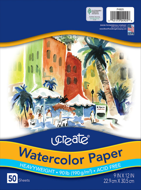 9"x12" UCreate® Watercolor Paper, White (50ct.)