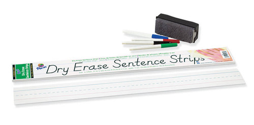 3"x24" Dry Erase Sentence Strips, White (30ct.)