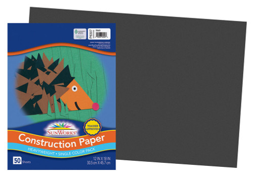 12"x18" SunWorks® Construction Paper, Black (50ct.)