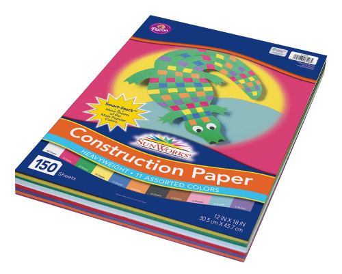 12"x18" SunWorks® Construction Paper Smart-Stack™, Assorted Colors (150ct.)