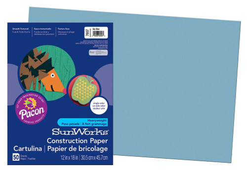 12"x18" SunWorks® Construction Paper, Sky Blue (50ct.)