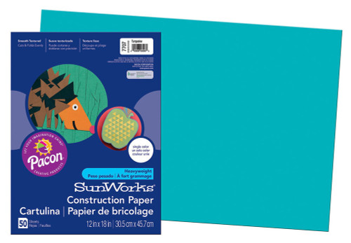 12"x18" SunWorks® Construction Paper, Turquoise (50ct.)