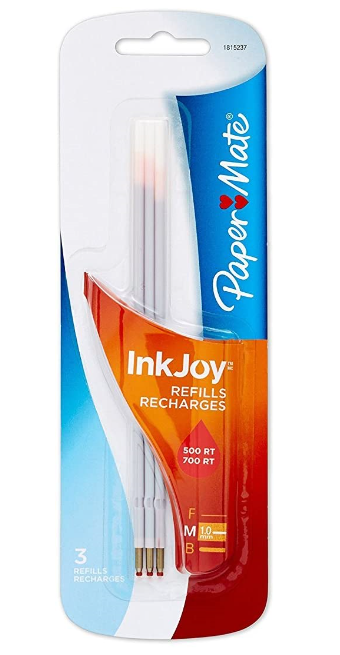 RT Ballpoint Pen Refills, 3ct, Medium, Red