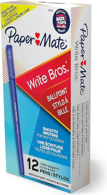 Write Bros Ballpoint Pen, Blue, Medium/1.0mm