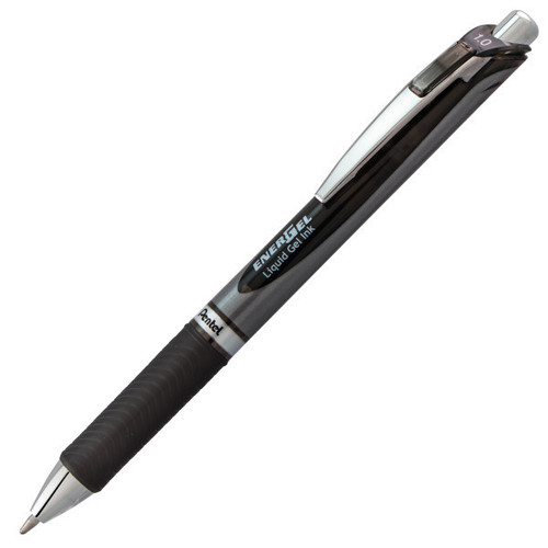 EnerGel RTX Retractable Liquid Gel Pen, (1.0mm) Metal Tip, Bold Line, Black Ink