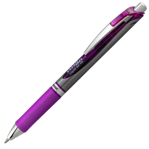 EnerGel RTX Retractable Liquid Gel Pen, (1.0mm) Metal Tip, Bold Line, Violet Ink