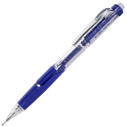 Twist-Erase Click Mechanical Pencil (0.9mm) Clear Barrel, Blue Grip