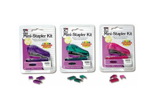 Mini Stapler Kit, Assorted Colors