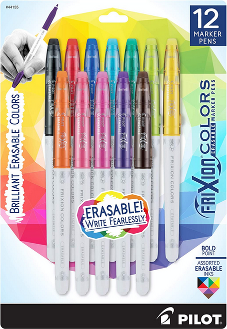 FriXion Erasable Color Marker Pens, Assorted Colors, 12 Pack