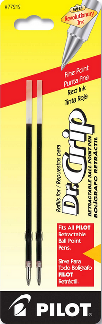 Retractable Ballpoint Pen Refills, Fine/0.7mm, Red