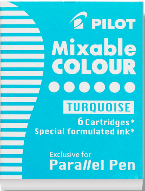 Parallel Pen Ink Cartridge Refills, Turquoise (6 Count)