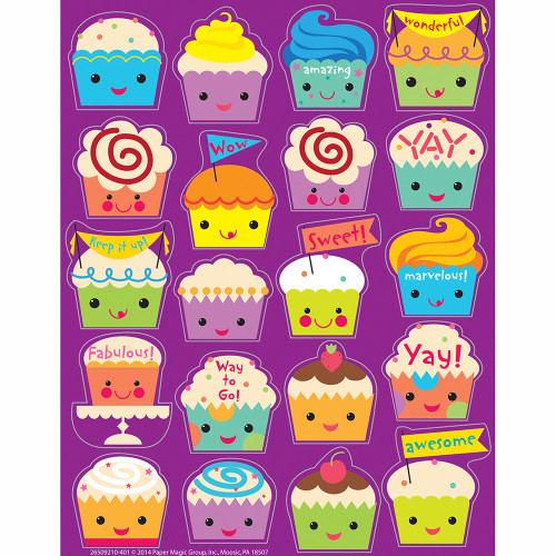 Cupcake Scented Stickers, 80 Stickers, Assorted