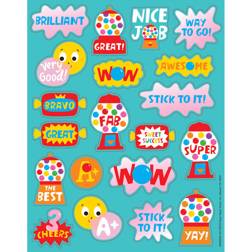 Bubble Gum Scented Stickers, Assorted, 80 Stickers