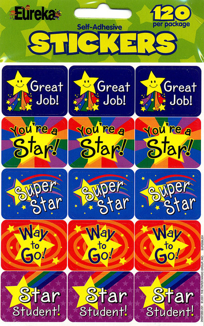 Stars Success Stickers, Assorted, 120 Stickers