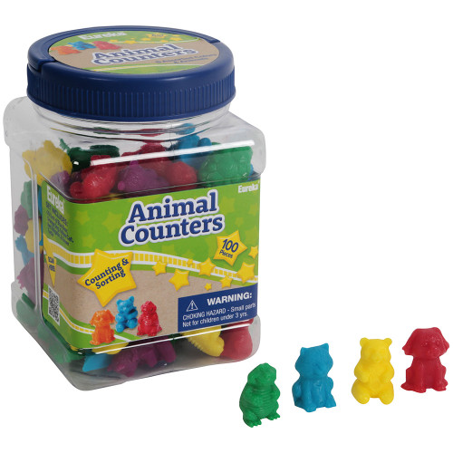 Animal Counters Tub Manipulatives, 100 pcs.