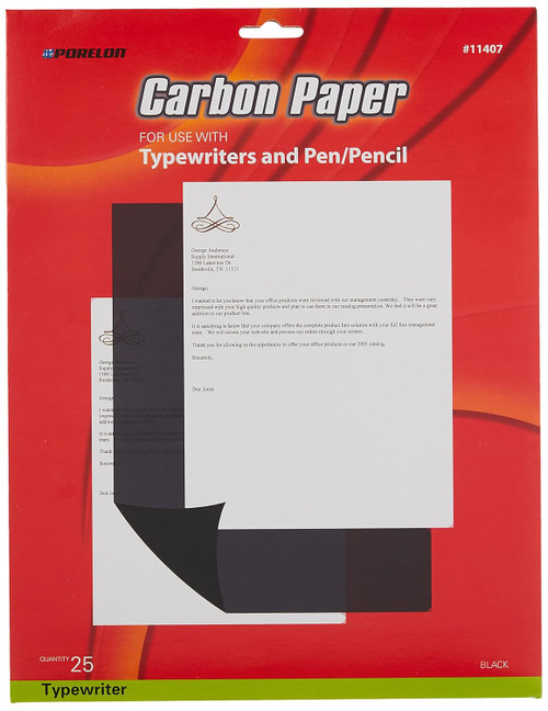 Porelon Carbon Paper, 8-1/2" x 11", Black