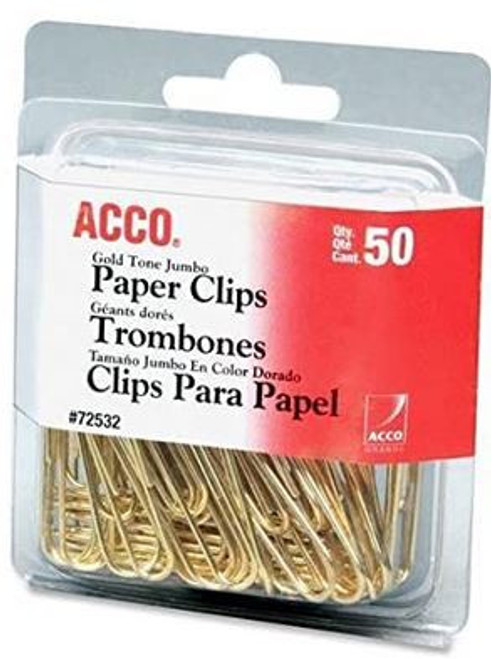 Jumbo Paper Clip, Gold Tone