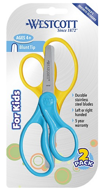 Kids Value Scissors, Blunt, 5" (2 Pack)