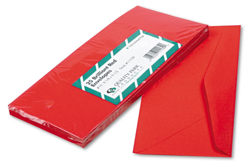 #10 Business Envelopes, Bright Red, 4-1/8" x 9-1/2"