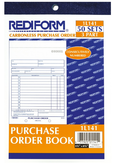 Purchase Order Book, 3 Parts, 5-1/2" x 7-7/8"