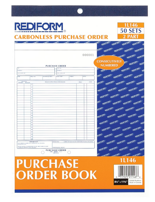 Purchase Order Book, 2 Parts, 8-1/2" x 11"