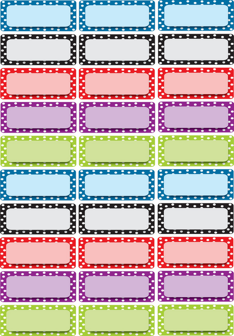 Dry Erase Magnetic Die-Cuts, Labels/Name Plates, Colorful Dots