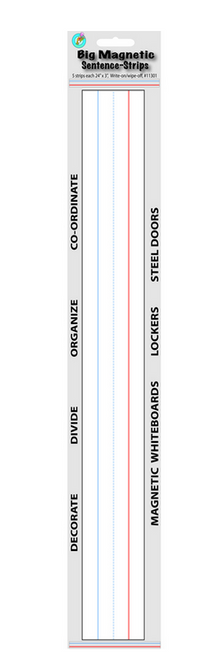 3"x24" Dry Erase Big Magnetic Sentence Strips, White