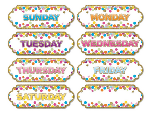 Dry Erase Magnetic Confetti Days Of The Week Timesavers