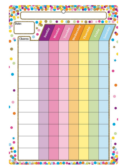 Dry Erase Poly Chart, Chores