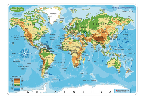 Learning Mat, World Map