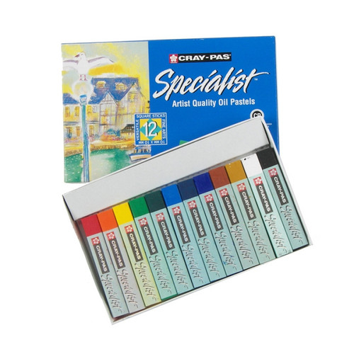 Cray-Pas Specialist Assorted Colors Oil Pastel Set, 12 Asst Colors