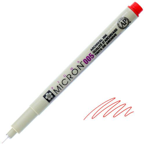 Pigma Micron 005 Pen, 0.20mm, Red