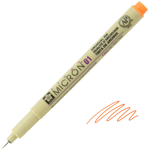 Pigma Micron 01 Pen, 0.25mm, Orange