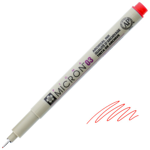 Pigma Micron 03 Pen, 0.35mm, Red