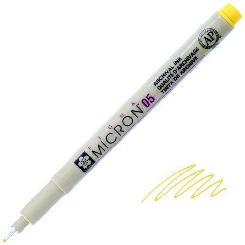 Pigma Micron 05 Pen, 0.45mm, Yellow