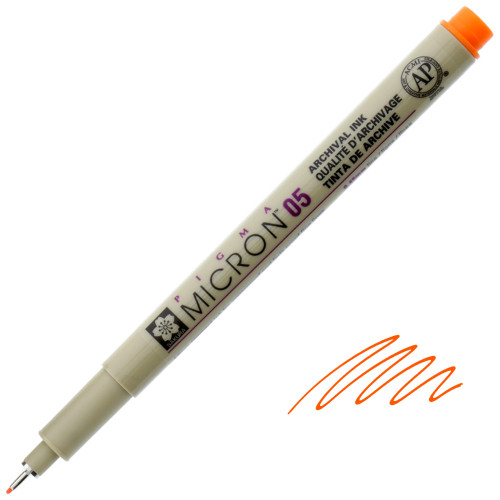 Pigma Micron 05 Pen, 0.45mm, Orange