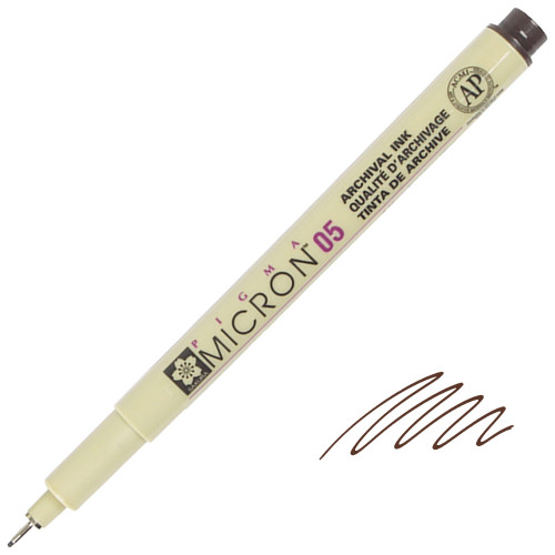 Pigma Micron 05 Pen, 0.45mm, Sepia